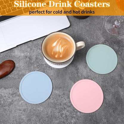 4pcs Silicone Coaster, Round Silicone Coasters - Image 7