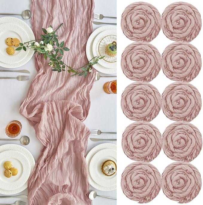 IVAPUPU Dusty Pink Table Runner 120 Inches by IVAPUPU