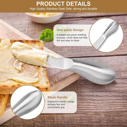 2 Pcs Stainless Steel Butter Knives, Cream Cheese, Pastry & Charcuterie Board - Image 3