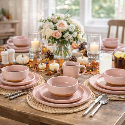 AmorArc Dinnerware Sets for 4, 12 Pieces Ceramic Plates and Bowls Set | Scratch - Image 8