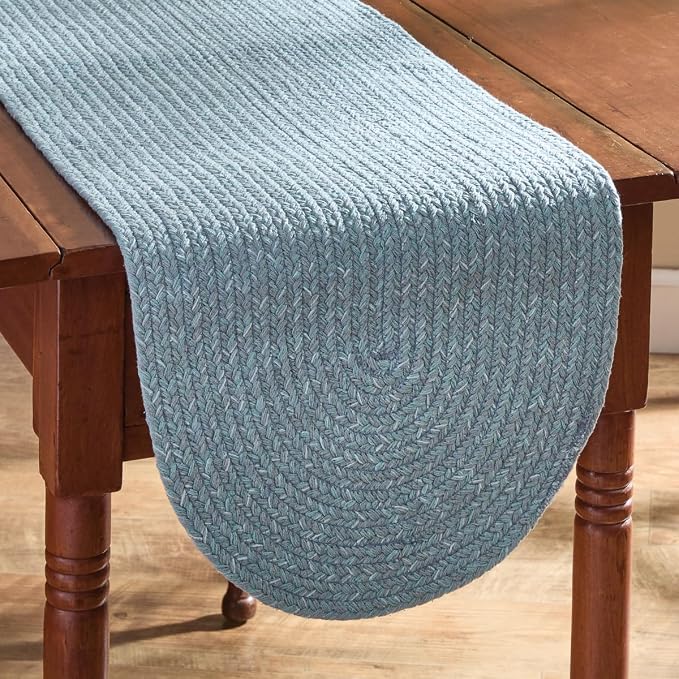 Park Designs Spice Island Table Runner 15" x 36", Braided Blue | Cotton | - Image 2