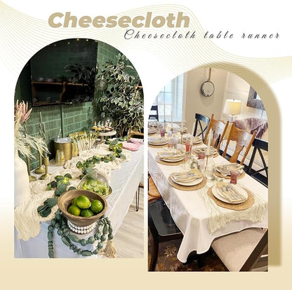 6 Pack Ivory Cheesecloth Table Runner 20 x 120 Inch Gauze Table Runner Fabric - Image 5