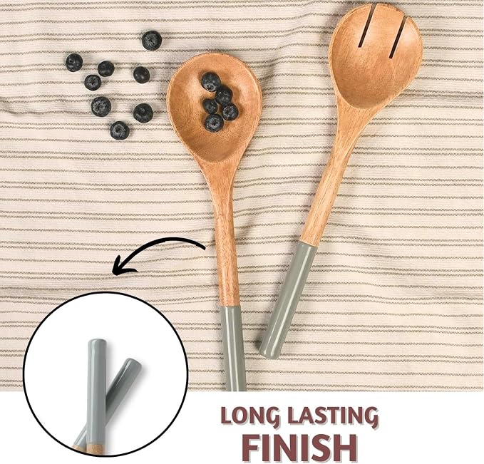 Folkulture Wooden Salad Servers, Salad Tongs - Image 4