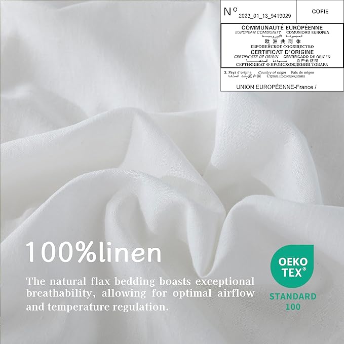 EVERLY 100% Pure Linen Round Tablecloths 90Inch Round Machine Washable Tablecloth for Thanksgiving,Decorative Halloween,Buffet Parties,Picnic,Events,Weddings and Restaurants-White