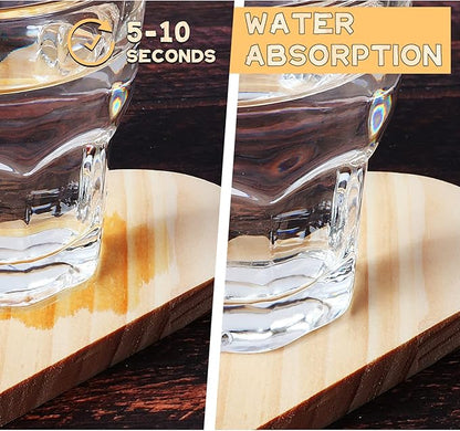 12 Pieces Unfinished Wood Coasters, GOH DODD 4.5 Inch Wooden Slices Blanks Bulk Set with Foot Pads for DIY Crafts Laser Engraving Wood Burning Staining Painting Decoupage Valentine's Day, Heart
