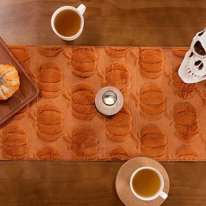 Caramel Pumpkins Halloween Table Runner Seasonal Autumn Kitchen Dining Table - Image 7