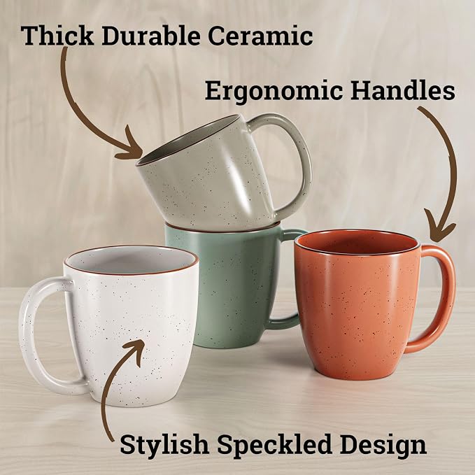 Ceramic Coffee Mugs Set of 4, 16oz Durable Microwave Safe Cups - Image 2