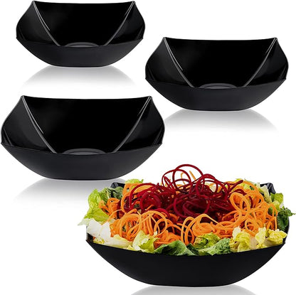 PLASTICPRO Disposable Square Serving Bowls, Party Snack or Salad Bowl, Plastic by PLASTICPRO