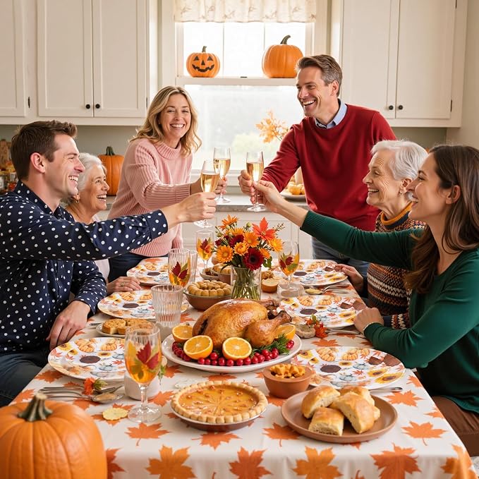24Pcs Thanksgiving Plastic Plates - Image 6