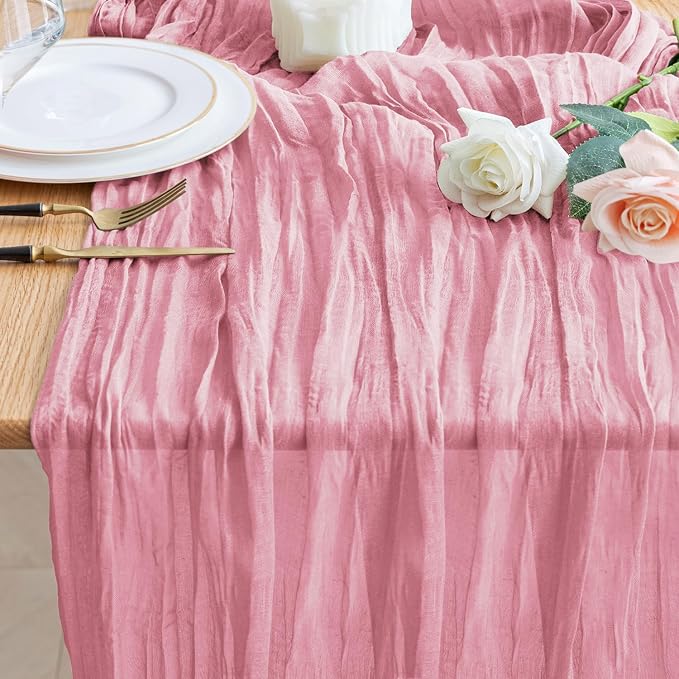 Cheesecloth Table Runner 10FT Boho Gauze Runner by Wokceer