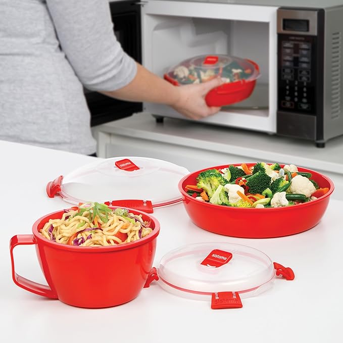 Sistema Microwaveable 940mL Noodle Bowl, Round Microwave Container - Image 4