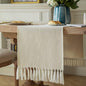 Cream Table Runners 60 Inches Long, Burlap Linen Style Rustic Farmhouse Table by ZEEMARTONLINE