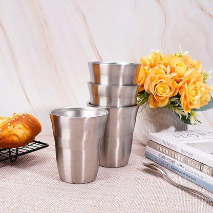 Beasea Metal Cups 8 oz Set of 4, Stainless Steel Cup 8 oz Double Wall Stackable - Image 7