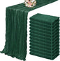 YMHPRIDE 12 Pack Cheesecloth Table Runner 35x120in Dark Green Table Runner | by YMHPRIDE