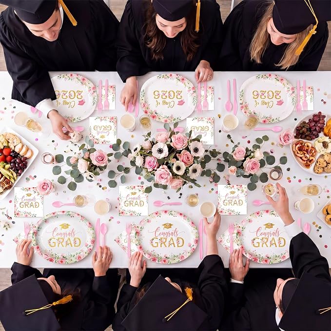 350 Pcs Class of 2026 Floral Graduation Party Decorations 12 inch Disposable - Image 7