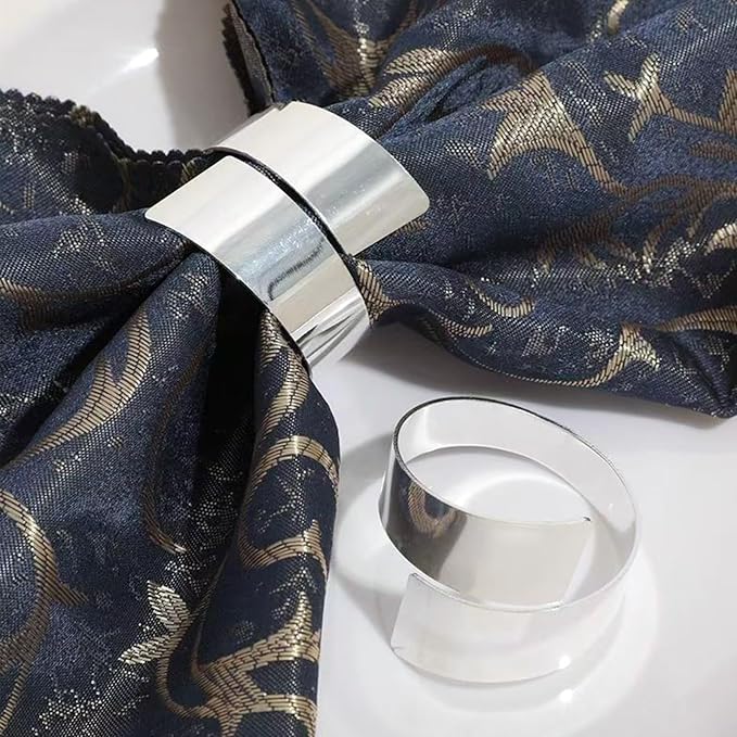 Set of 6 Elegant Silver Napkin Rings, Perfect Table Setting Decor - Image 3