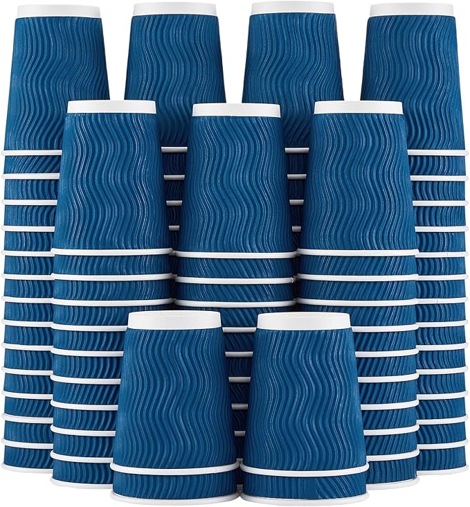 Lamosi 10 oz Coffee Cups 120 Pack Disposable Insulated Corrugated Paper Cup | by BuyNow