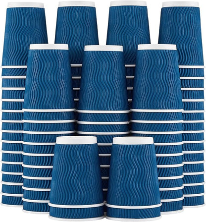 Lamosi 10 oz Coffee Cups 120 Pack Disposable Insulated Corrugated Paper Cup | by BuyNow
