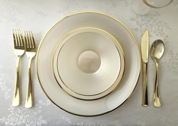 " OCCASIONS " 640pcs set-Wedding Party Disposable Plastic Plate Set -80 x 10'' - Image 5