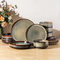 Ceramic Dinnerware Set for 4, 16-Piece Plates and Bowls Set | Handmade Reactive by TheTerra
