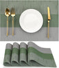 Placemats Set of 4, Vinyl Woven Place Mats Indoor Set of 4 Washable Wipeable PVC Table Mats Heat-Resistant Non Slip Placemat for Kitchen Dining Outdoor Table (Gray Sage Green, Set of 4)