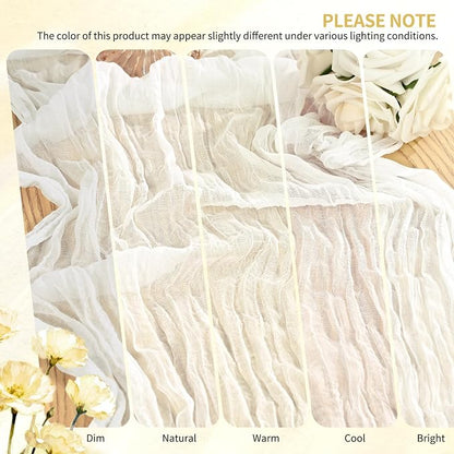 18 Pack Cheesecloth Table Runner 10FT Ivory White Table Runner Boho Gauze - Image 7