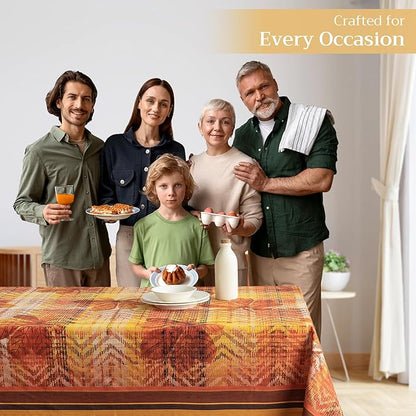 Maison d' Hermine Table Cloth Rectangle Table 100% Cotton 60 x 90 Inches Fall Tablecloth Reusable Everyday Use for Thanksgiving Christmas Decorations Dining Farmhouse Party (Thanksgiving Tartan)