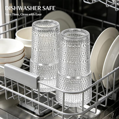 INSETLAN 20 oz Hobnail Glass Cups - Image 6