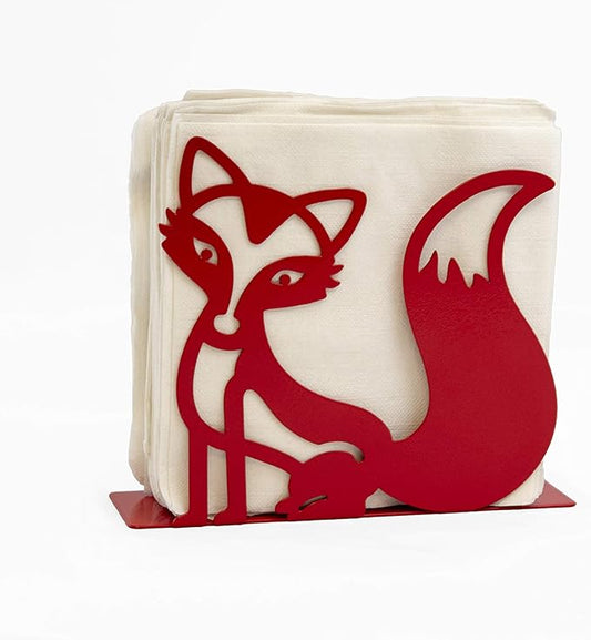 Mango Steam Tabletop Napkin/Tissue & Letter Holder for Home, Kitchen, Restaurants (Fox, Red)