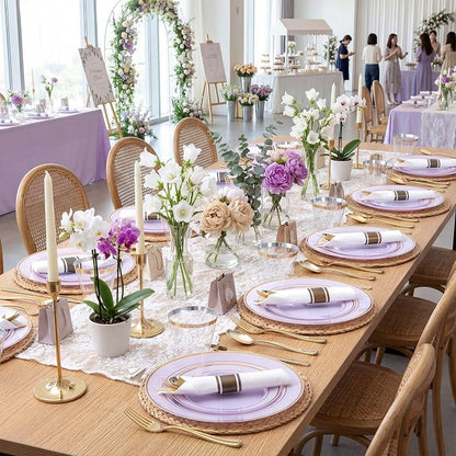 175PCS Purple Plates Disposable - Image 6