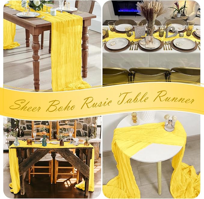 30 Pack Lemon Yellow Cheesecloth Table Runner 17 x 108 inch Cheese Cloth Table - Image 7