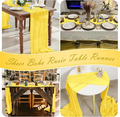 30 Pack Lemon Yellow Cheesecloth Table Runner 17 x 108 inch Cheese Cloth Table - Image 7