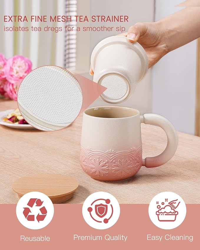 ZENS Tea Mug with Infuser and Lid - Image 3