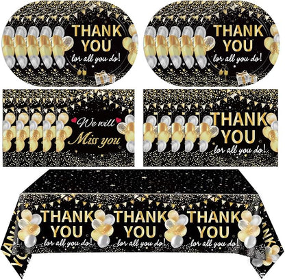 41Pcs Black Gold Thank You Decorations Thank You by Mainivo