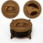 LazerEdge Wooden Coaster Set - 120+ University Designs Hand Crafted from Cherry Wood - Officially Licensed Product - 4-Pack (Georgia Southern Eagles)