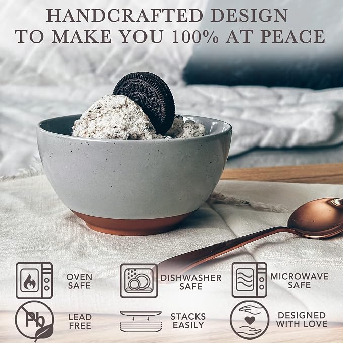 Mora Ceramic Small Dessert Bowls - 16oz - Image 4