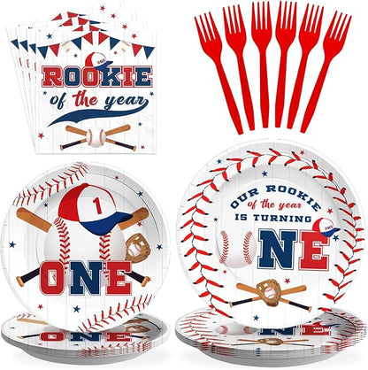 Greencian 96PCS Baseball 1st Birthday Party Decorations Baby Boy Serves 24 | by Grencian