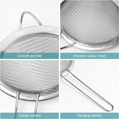 3 Pack Fine Mesh Strainer, Small Stainless Steel Sieves - Image 3
