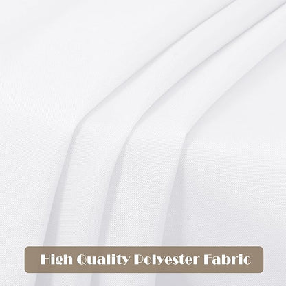 sancua 4 Pack White Tablecloth 60 x 84 Inch, Rectangle Table Cloth for 4ft Tables - Stain and Wrinkle Resistant Washable Polyester Table Cover for Dining Wedding Banquet Party Buffet Restaurant
