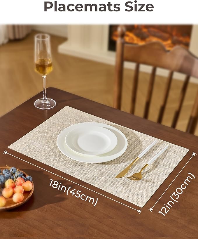 Leetaltree Beige Placemats Set of 6 - Image 4