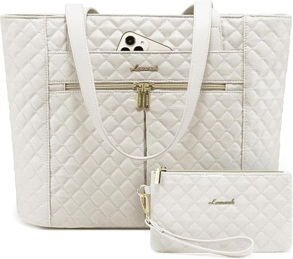 LOVEVOOK Laptop Bag for Women 15.6 inch, Diamond Quilted Work Women Laptops by LOVEVOOK