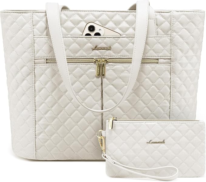 LOVEVOOK Laptop Bag for Women 17 inch, Diamond Quilted Work Tote Bags Womens by LOVEVOOK