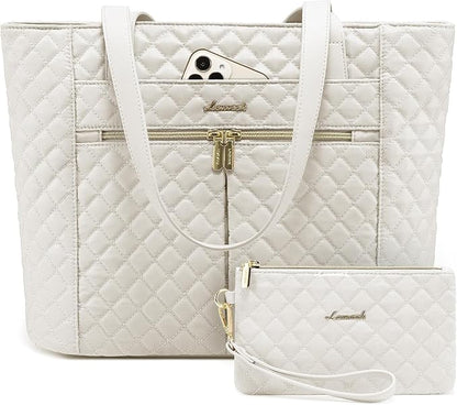 LOVEVOOK Laptop Bag for Women 17 inch, Diamond Quilted Work Tote Bags Womens by LOVEVOOK