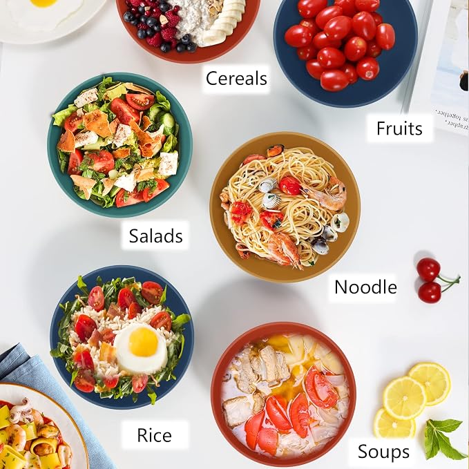 PYRMONT Unbreakable Cereal Bowl 26 OZ Alternative Plastic Bowls Reusable Wheat - Image 6