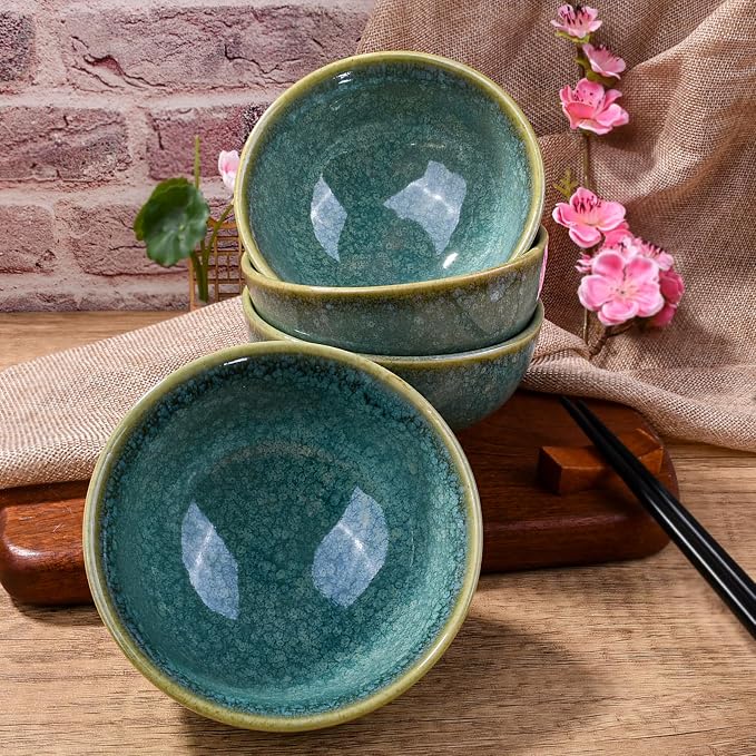 Porcelain Rice Bowls Ceramic Sushi Bowl Set of 4 Perfect - Image 2