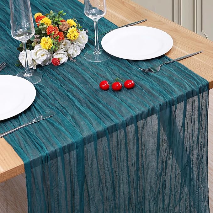 1 Pack Cheesecloth Table Runner 10Ft Christmas Gauze Boho Table Runners by Home