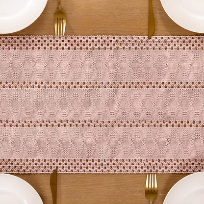 Boho Table Runner Summer Farmhouse Rustic Dining Dresser Scarf Home Decor | - Image 5
