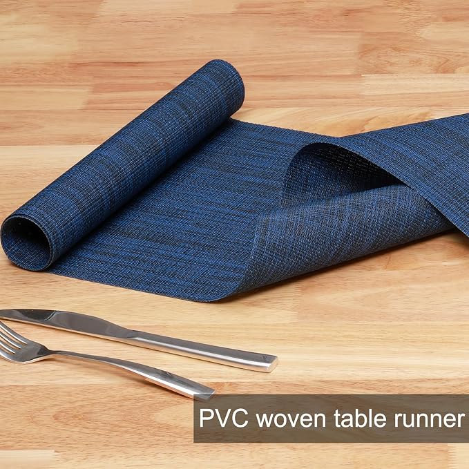 Table Runner 55 Inches Long, Vinyl Woven Heatproof Table Runners | Washable - Image 2