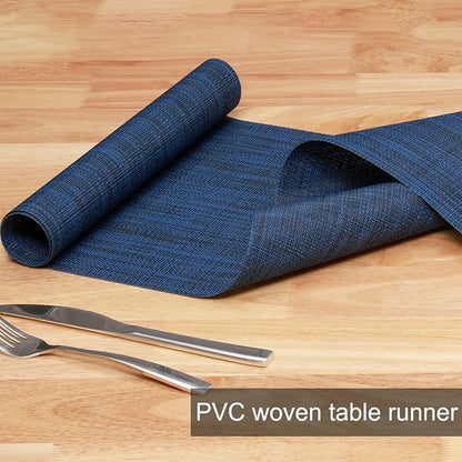 Table Runner 72 Inches Long, Vinyl Woven Heatproof Table Runners | Washable - Image 2