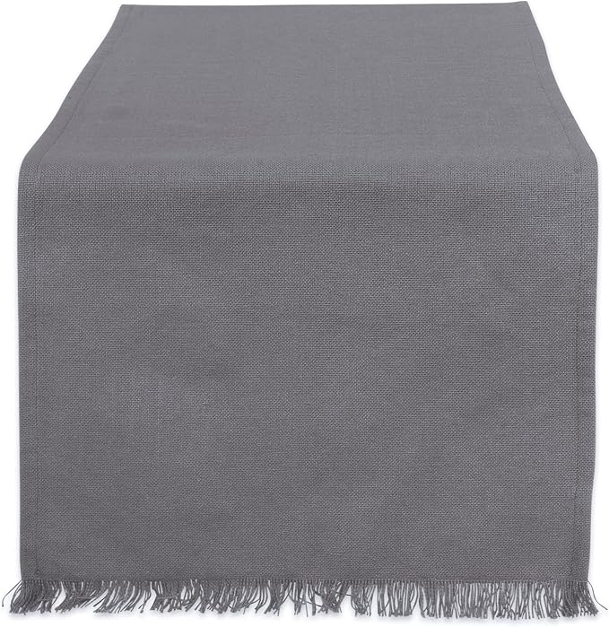 DII Everyday Collection, Fringed Solid Tabletop, Table Runner by DII